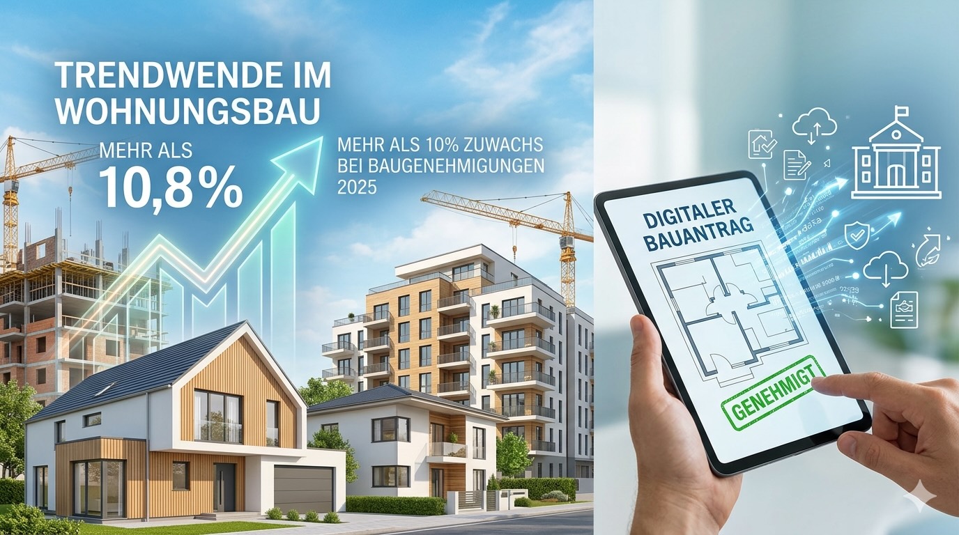 Baugenehmigungen mit deutlichem Zuwachs im Jahr 2025.